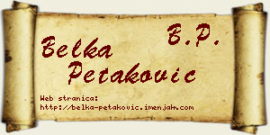 Belka Petaković vizit kartica